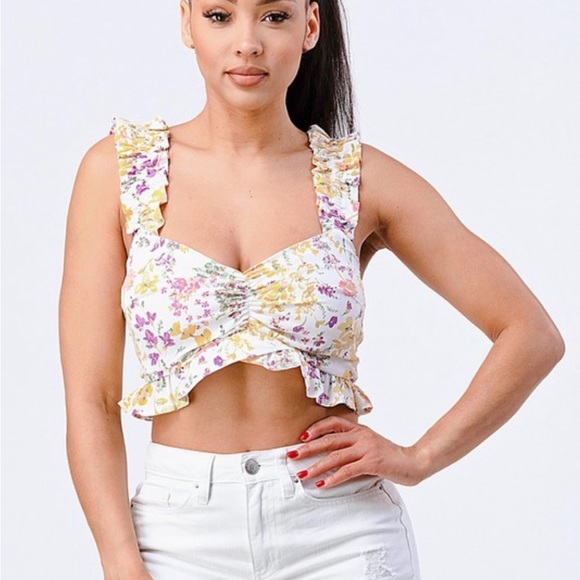 Cute floral crop top - Picture 4 of 4